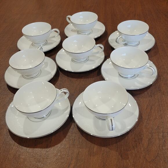 Vintage Mikasa Fine China BRIDAL VEIL Cup Saucer Retired Narumi Japan - Picture 9 of 11